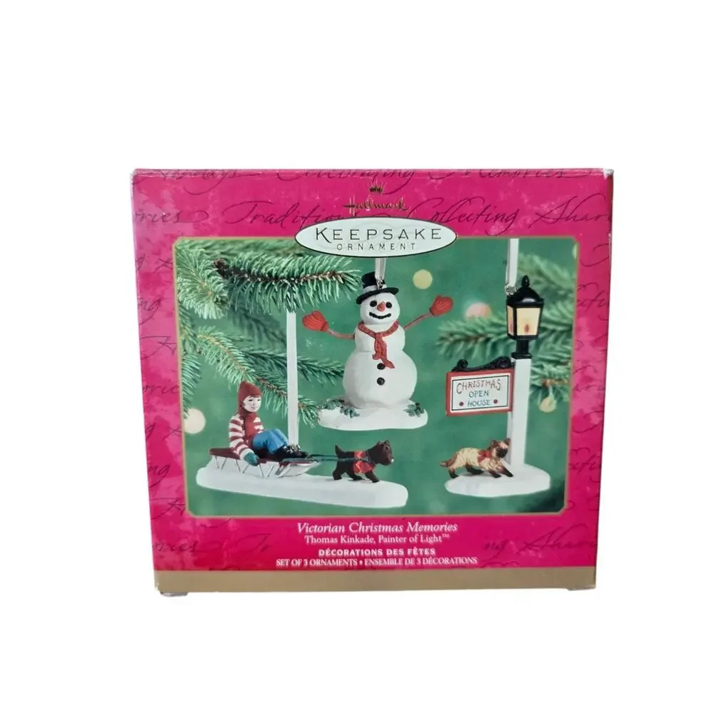Vintage Thomas Kinkade Victorian Christmas Keepsake Ornaments Hallmark 2001